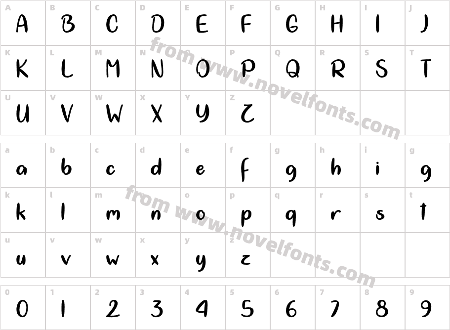 CloudCalligraphyCharacter Map