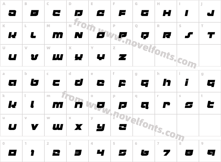 Cobalt Corsair Semi-ItalicCharacter Map