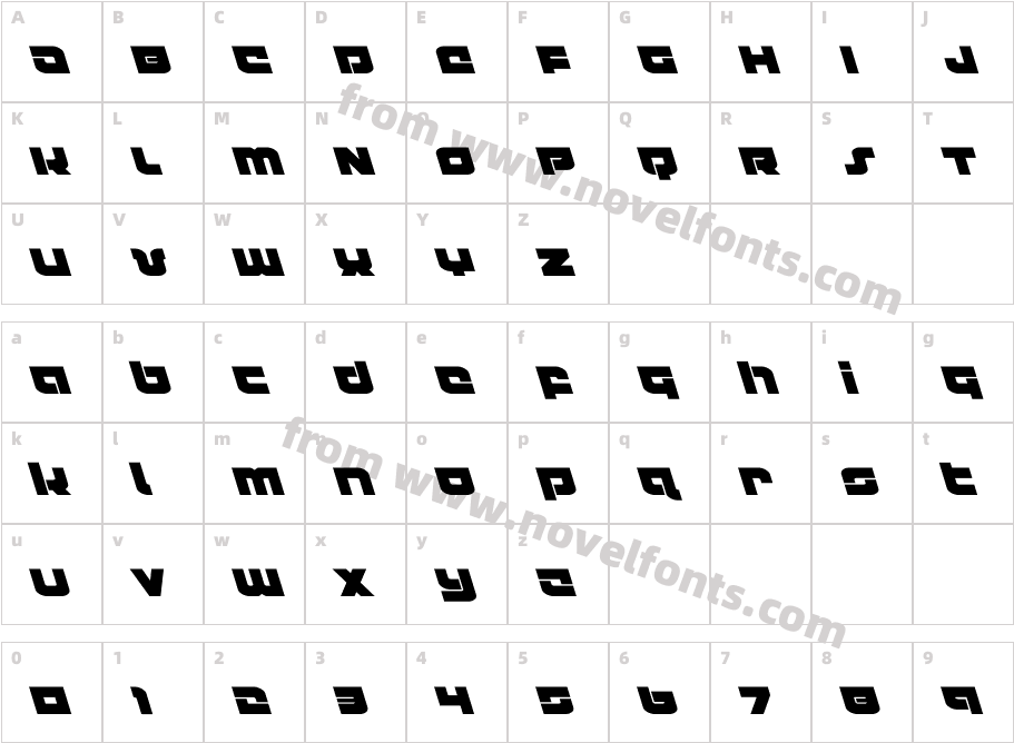 CobaltCorsairLeftalic-MVjopCharacter Map