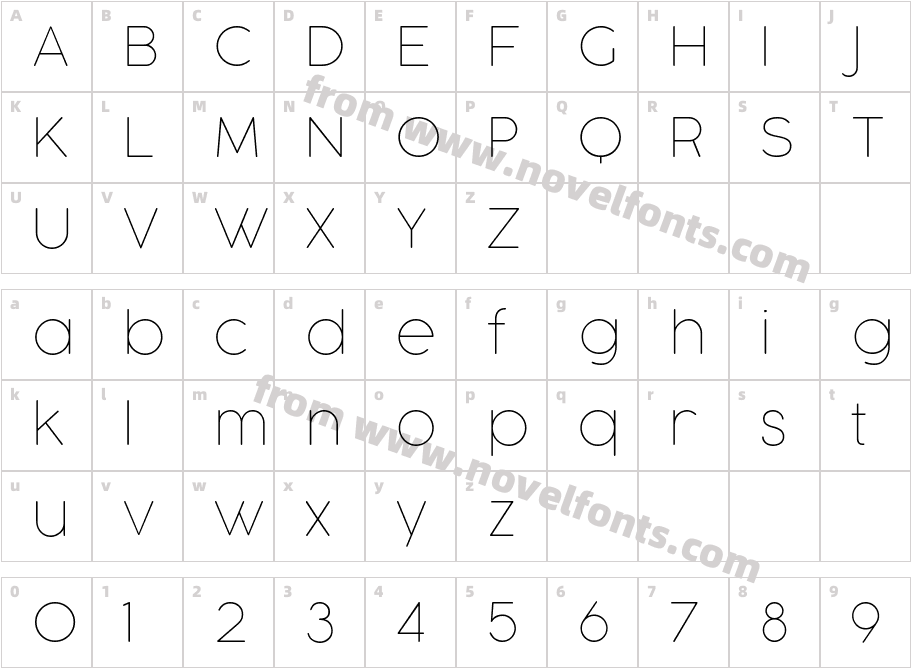 CocogoosePro-ThinCharacter Map