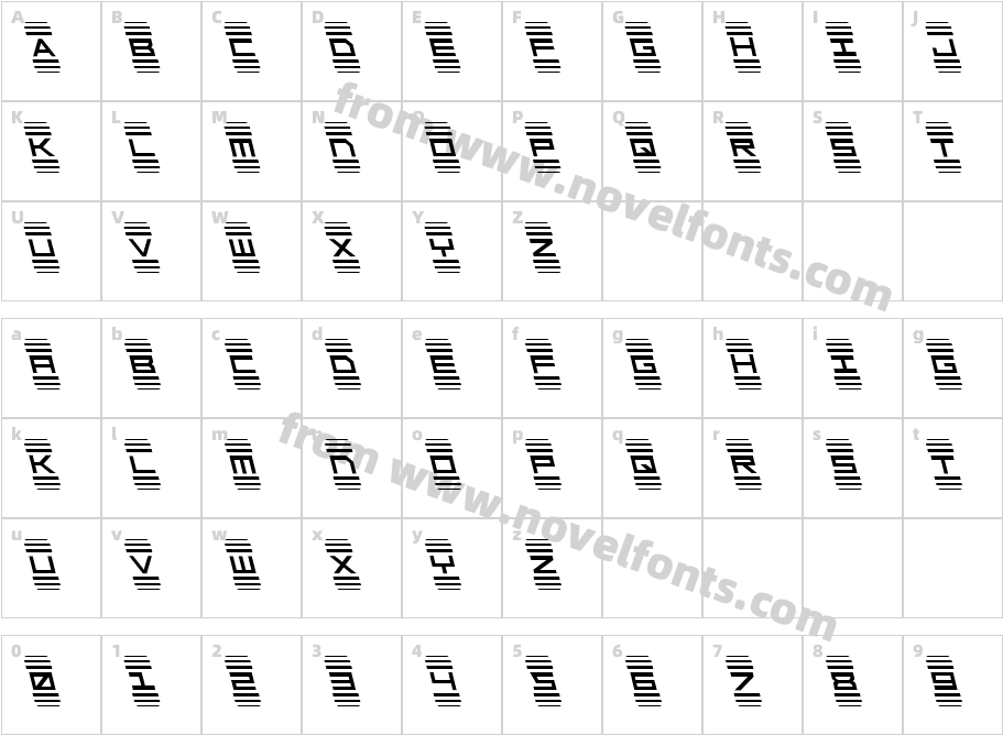 Code Red LeftalicCharacter Map