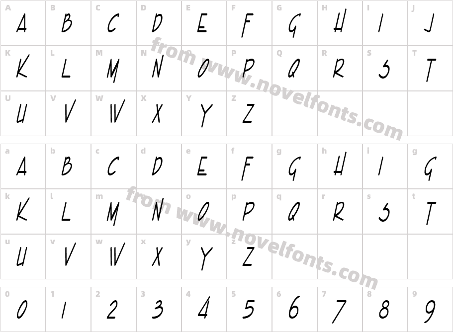 Enview Light BoldItalicCharacter Map