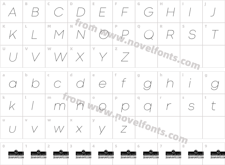 CodecCold-ThinItalicCharacter Map