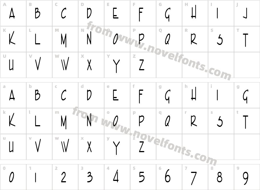 Enview Xtra Light BoldCharacter Map