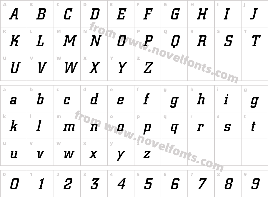 ColiseumC-BoldItalicCharacter Map