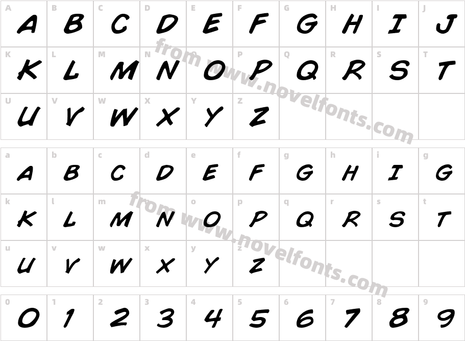 ComicBook-ItalicCharacter Map