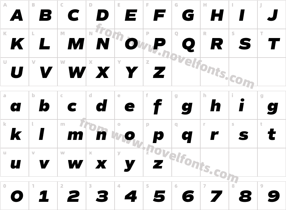 Commuters Sans Heavy ItalicCharacter Map