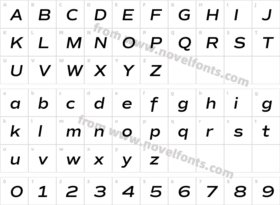 Commuters Sans Semibold ItalicCharacter Map