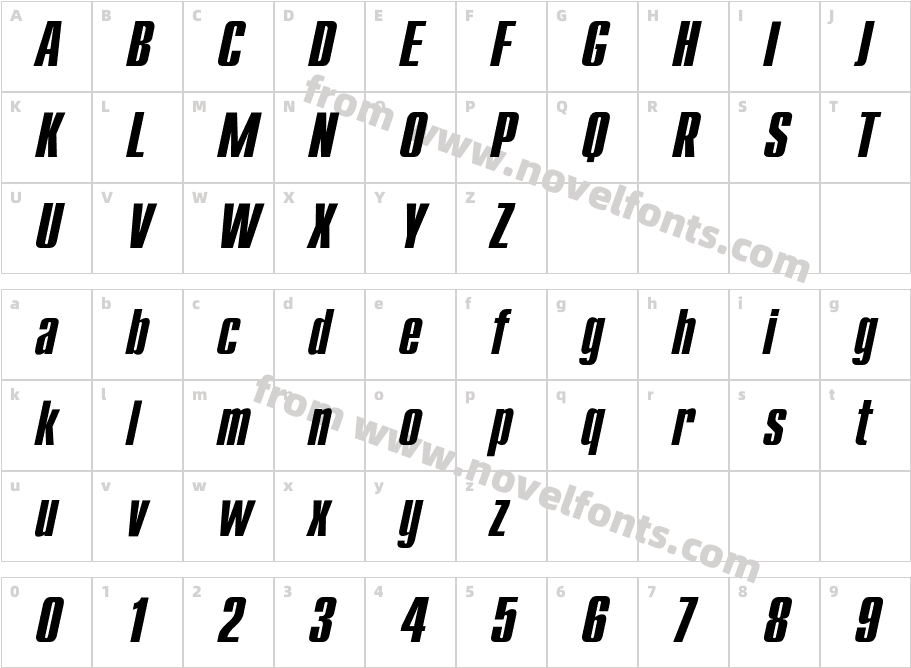 Compact-BoldItalicCharacter Map