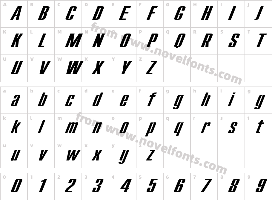 CompactEx-ItalicCharacter Map