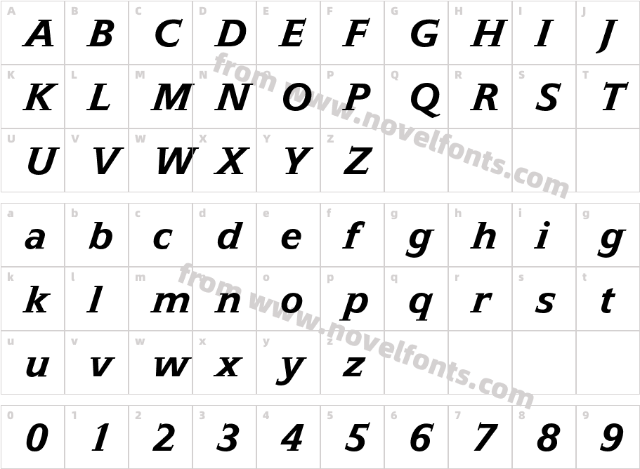 EpikurBQ-MediumItalicCharacter Map