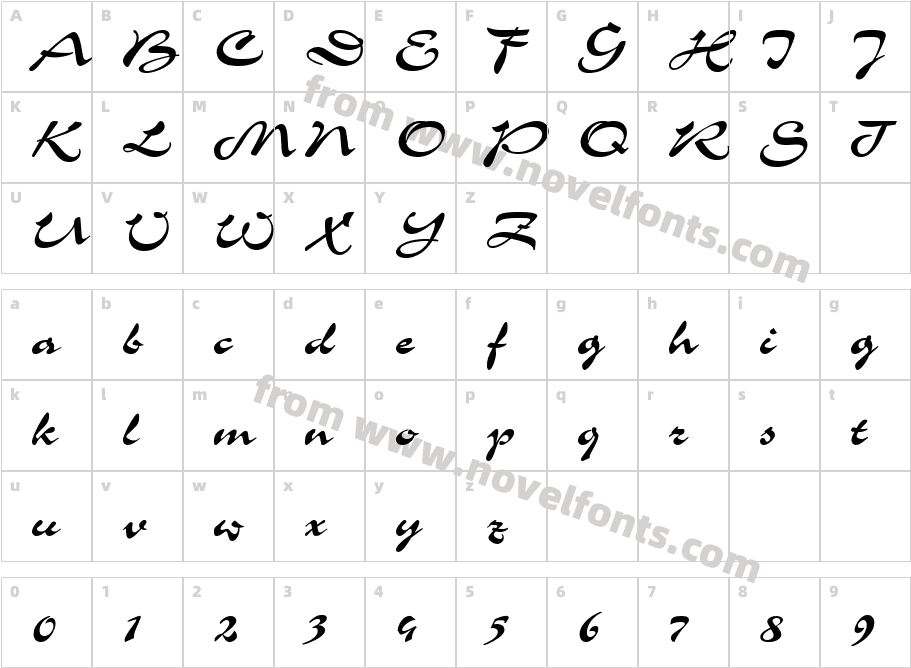 CorridaCyrillicCharacter Map