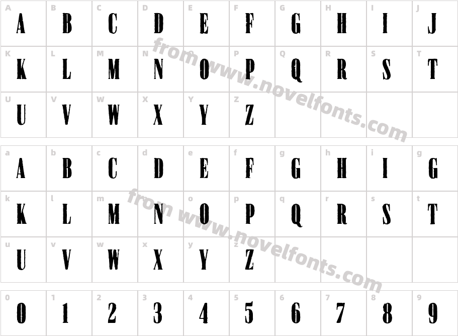 Cralter SerifCharacter Map