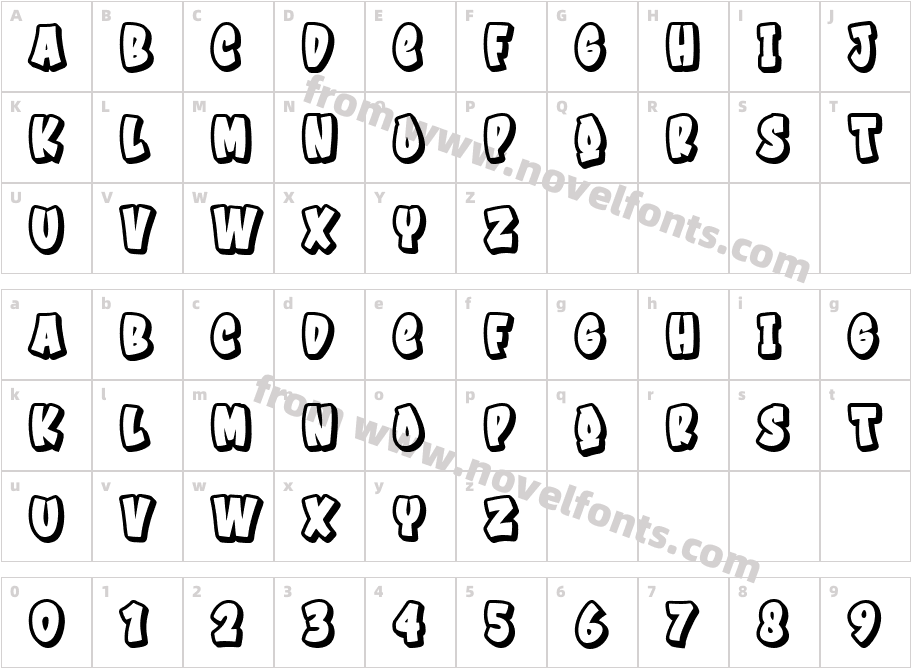 Cruch Branch OutlineCharacter Map