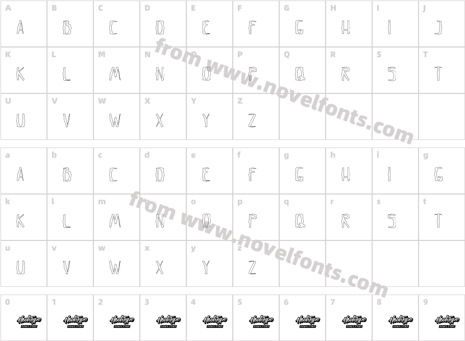 Crumpled Letter Demo OutlineCharacter Map