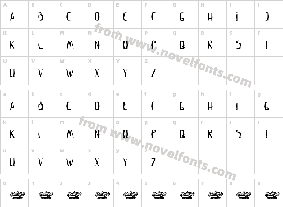 CrumpledLetterDemoRegularCharacter Map