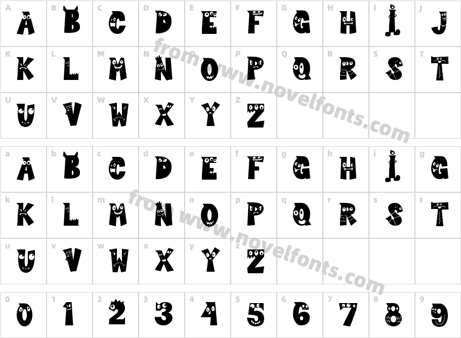 Cute MonsterCharacter Map