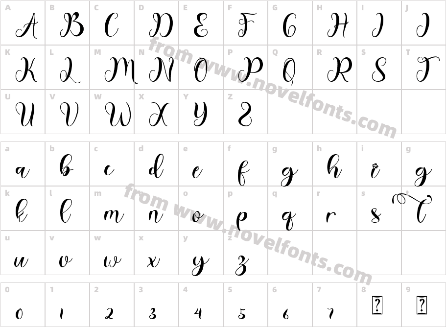 Cute Spring MonogramCharacter Map