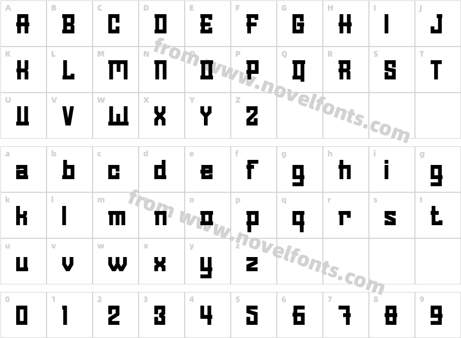 Cyber DisplayCharacter Map