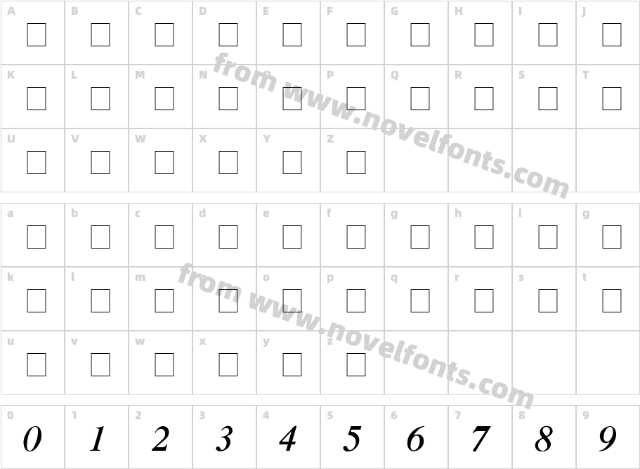 CyrillicTimes ItalicCharacter Map