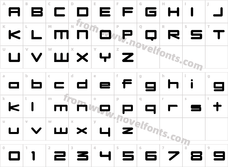 DBXLNightfeverUltraWideCharacter Map