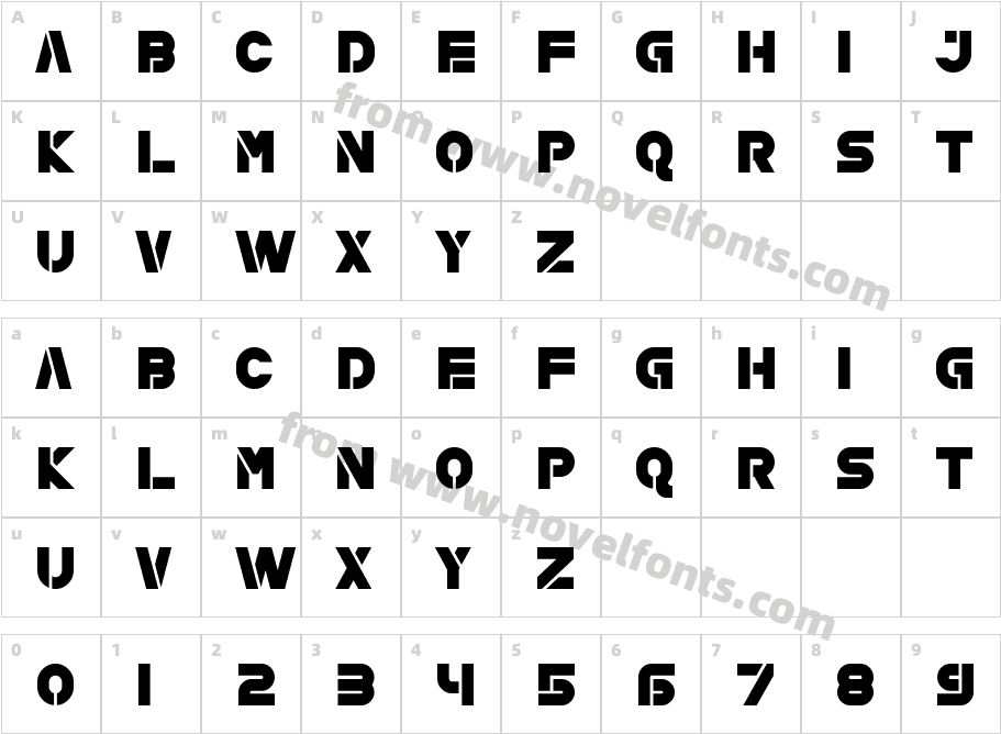 DORIMOUS BoldCharacter Map