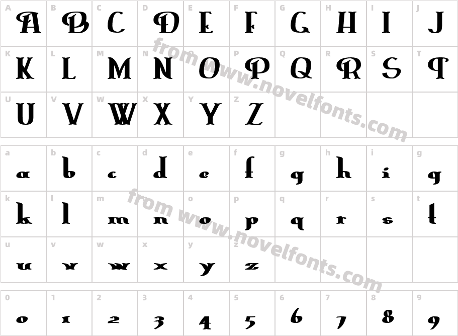 ErasmusInline BoldCharacter Map