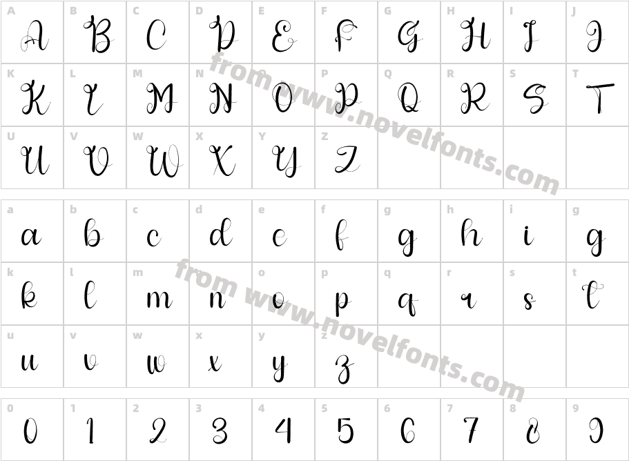 DagtinaRegularCharacter Map