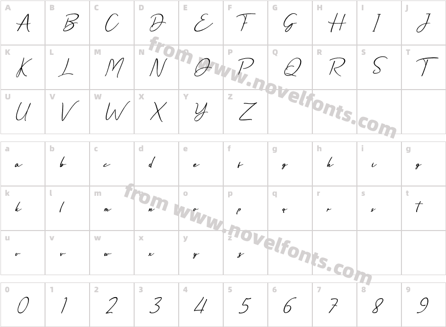 Dalty-BoldCharacter Map