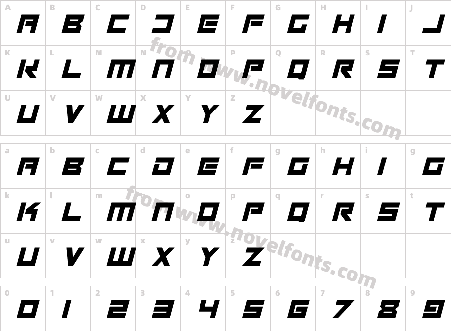 Data Transfer ItalicCharacter Map