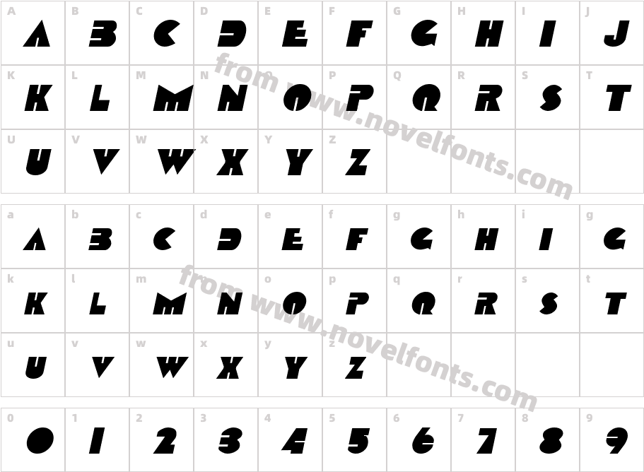 DatcothequeItalicCharacter Map