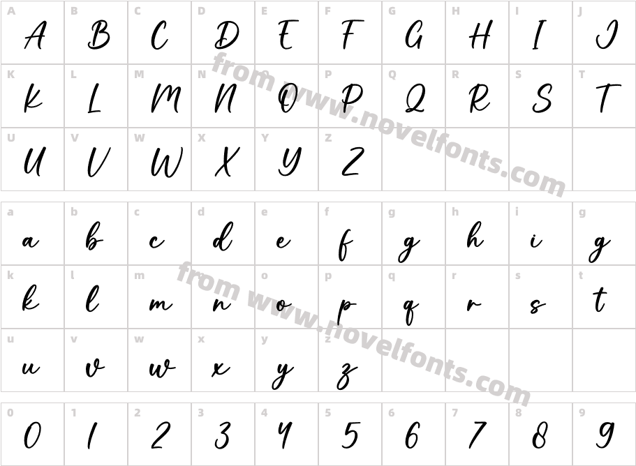 DavinaRegularCharacter Map