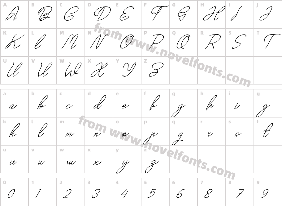 Dead Heart ItalicCharacter Map