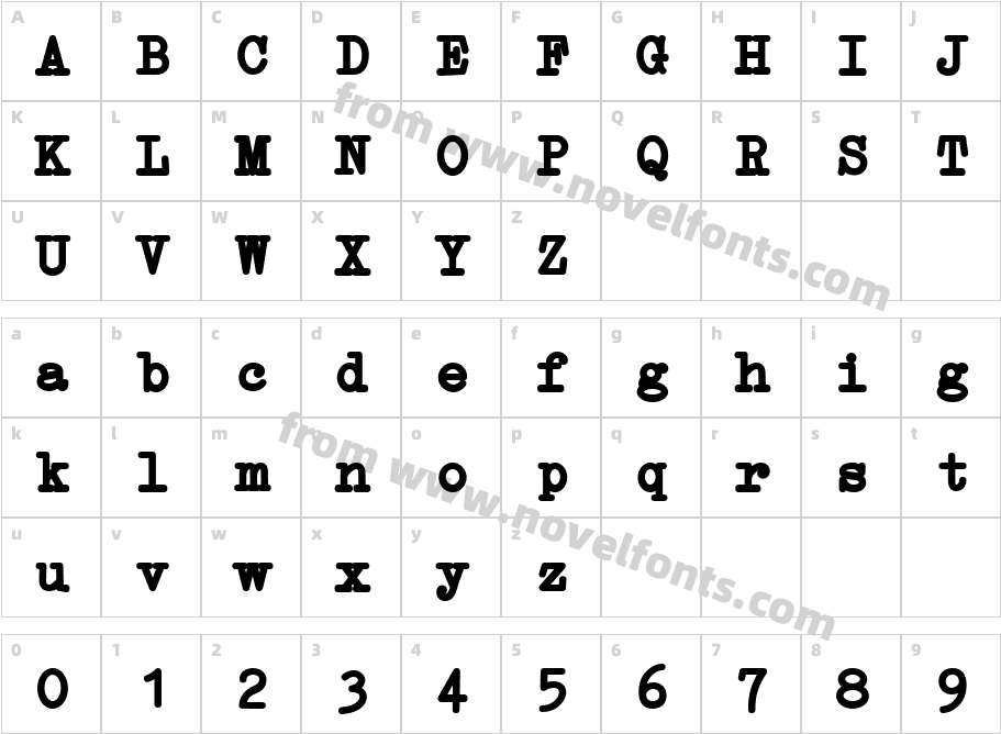 Erica Type BoldCharacter Map