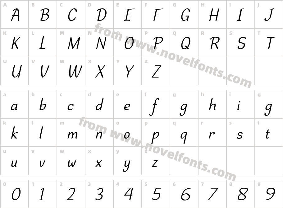 DehastaMomentos-ItalicCharacter Map