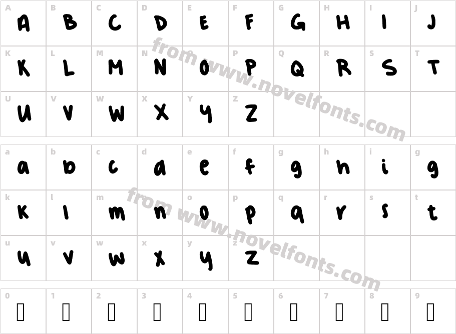 Dels First Font RegularCharacter Map