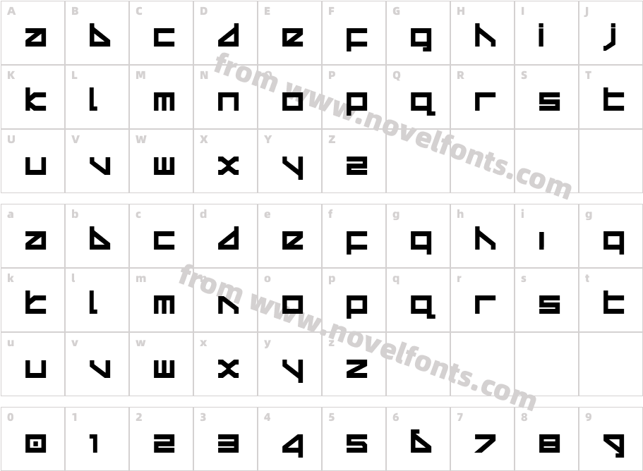 DeltaRayBoldCharacter Map