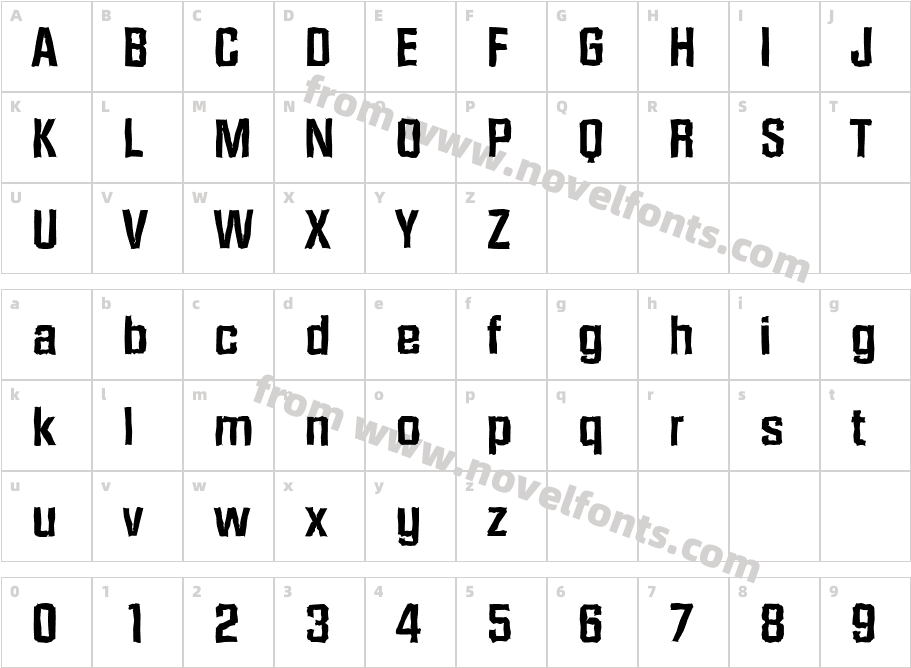 DiamanteAntiqueBoldCharacter Map