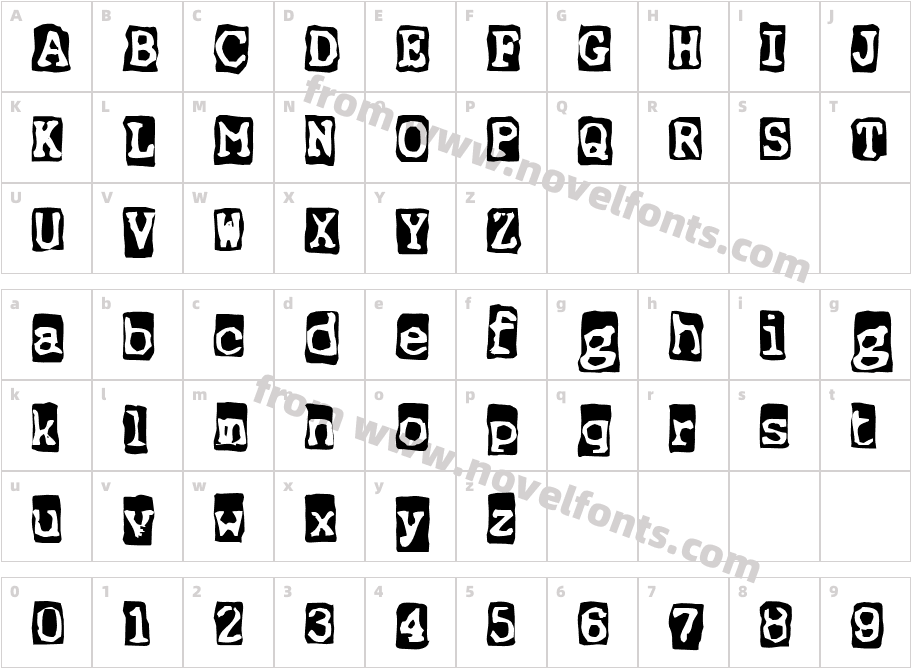 Ernst Regular BackgCharacter Map