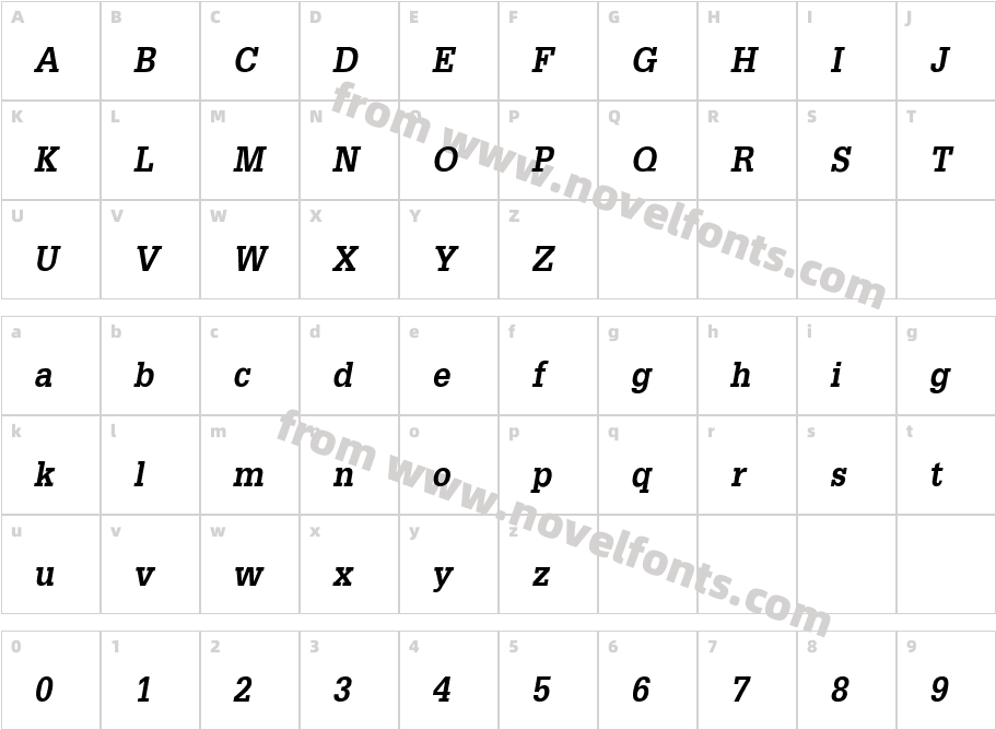 DilleniaUPCBoldItalicCharacter Map