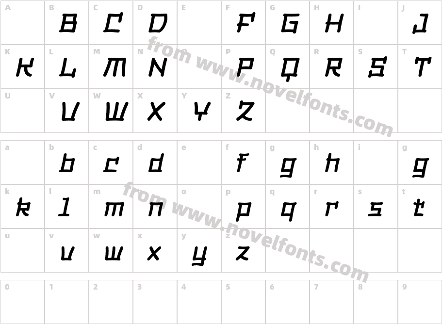 DimsumDemoMediumItalic-x31L8Character Map