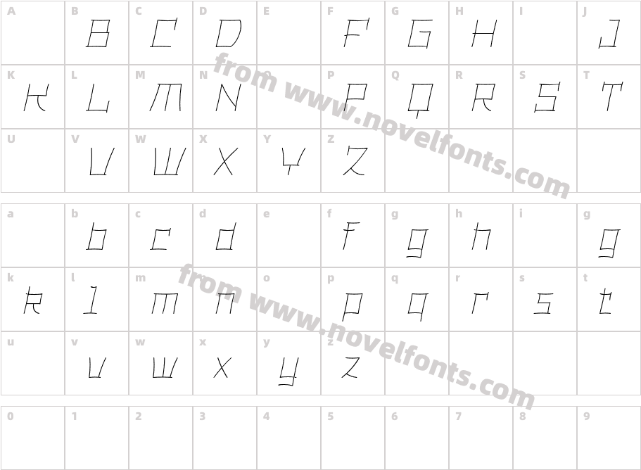 DimsumDemoThinItalic-ALvGxCharacter Map