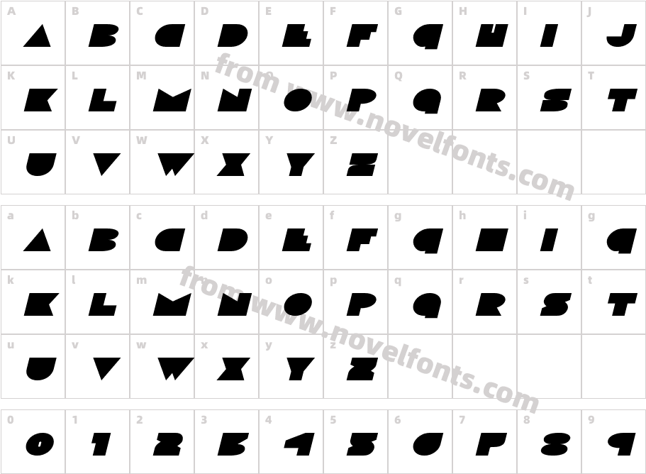 DiscoDeckExpandedItalicCharacter Map