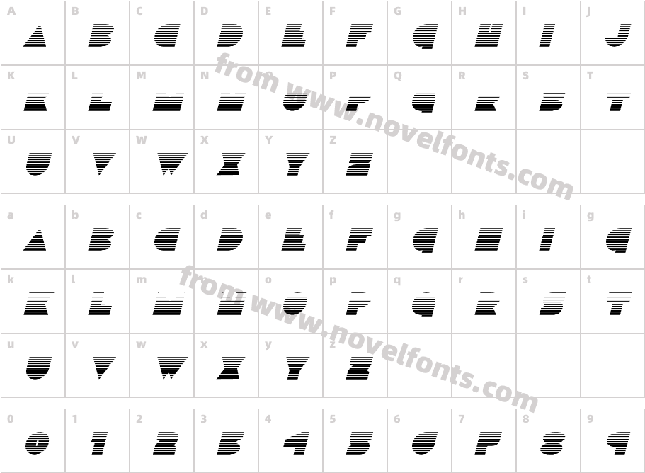 DiscoDeckGradientItalicCharacter Map