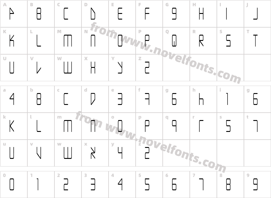 Escape Artist CondensedCharacter Map