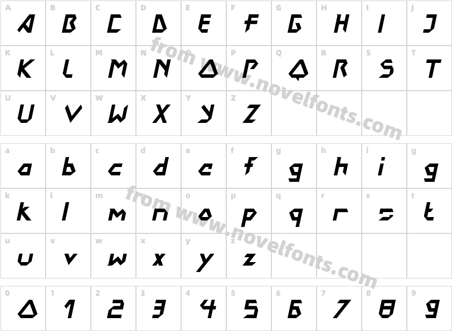 DokterBryce-BoldItalicCharacter Map