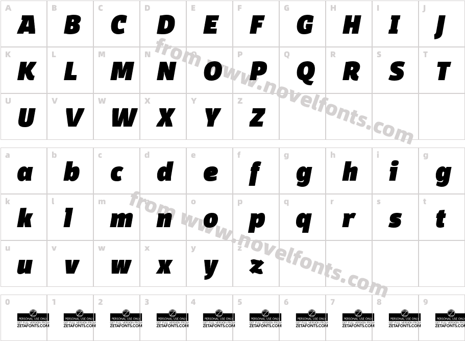 DomotikaTrial-BlackItalicCharacter Map