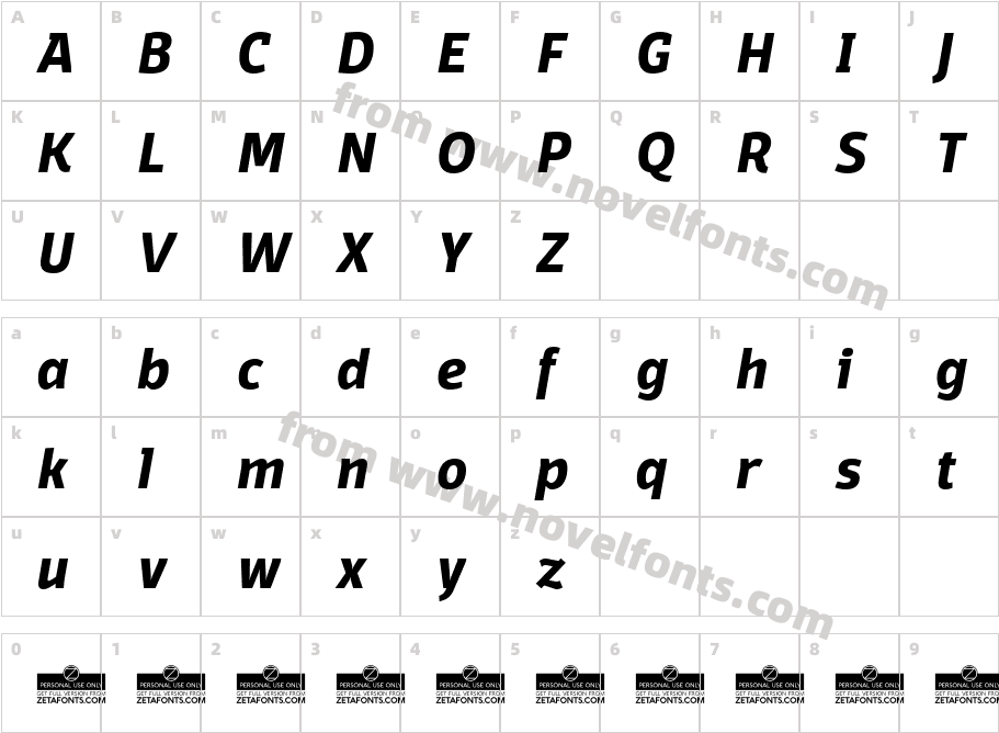 DomotikaTrial-BoldItalicCharacter Map