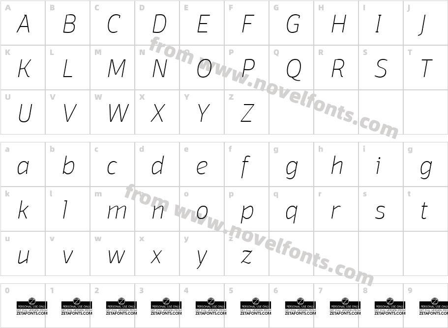 DomotikaTrial-ThinItalicCharacter Map