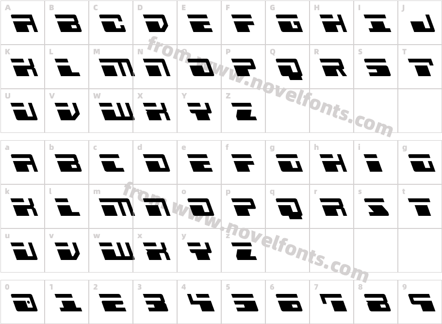 Escape Velocity LeftalicCharacter Map